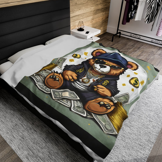 Plush Blanket - Mr Hustler Bear Design