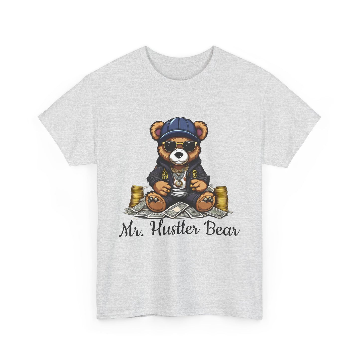 Fashion Tee - Mr Hustler Bear Graphic Print