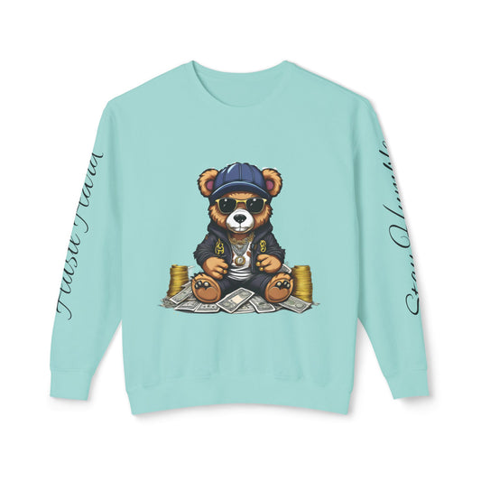 Unisex Mr Hustler Bear Crewneck Sweatshirt "Stay Humble, Hustle Hard"