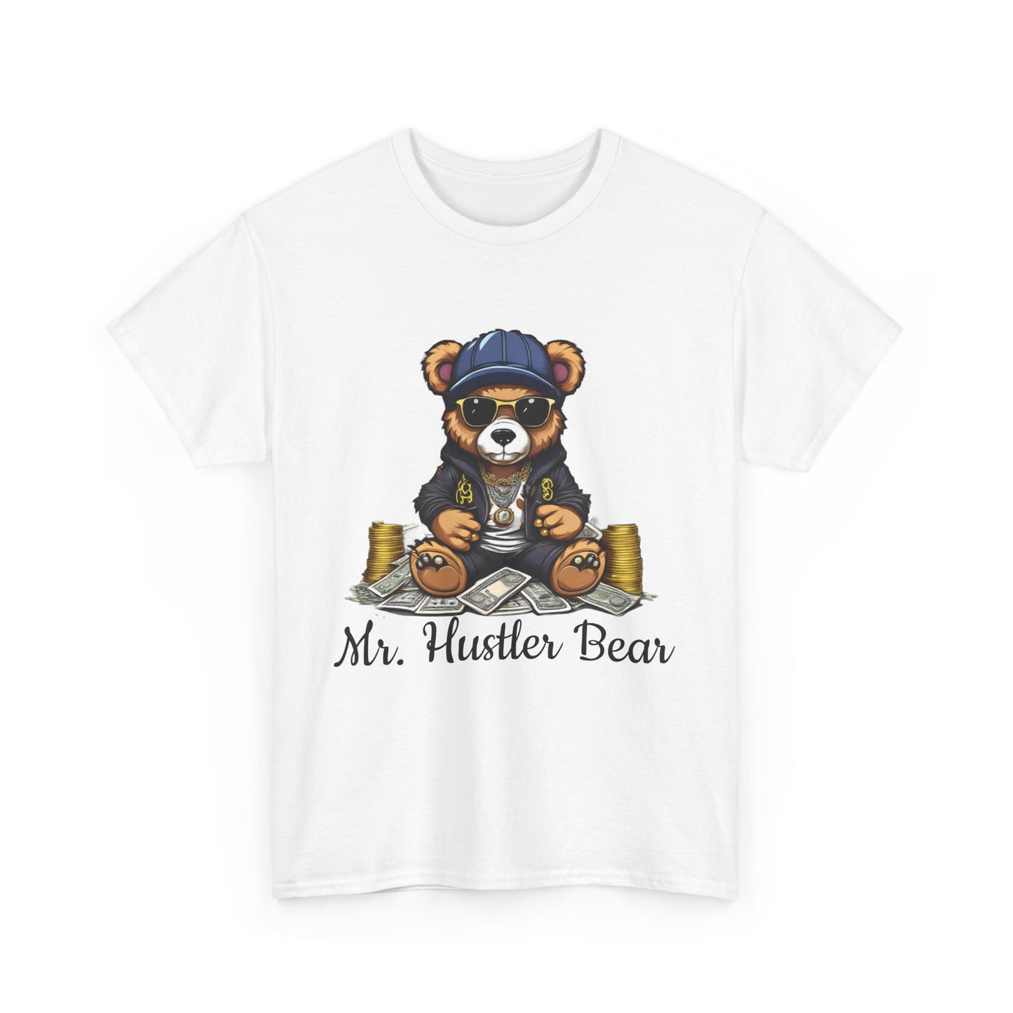 Fashion Tee - Mr Hustler Bear Graphic Print