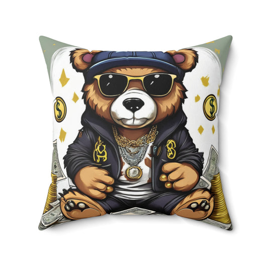 Square Mr Hustler Bear Pillow