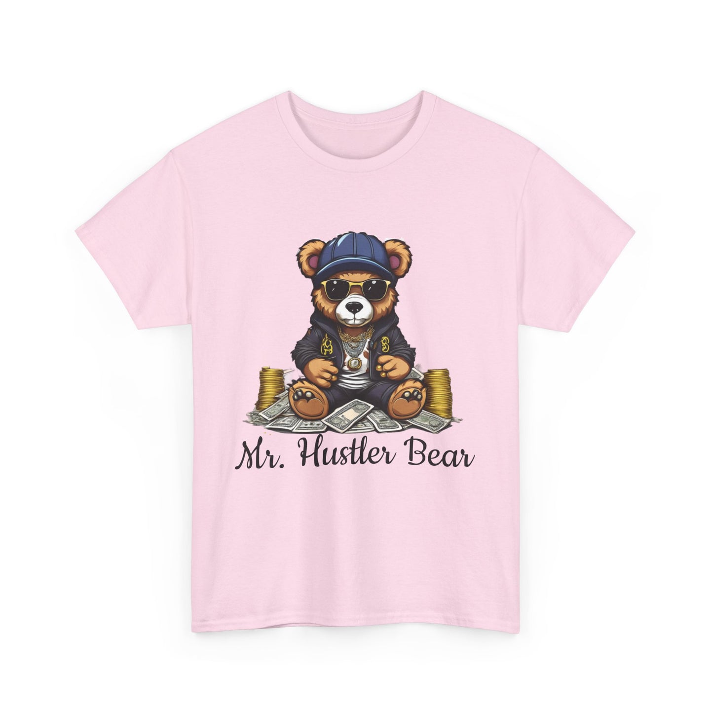 Fashion Tee - Mr Hustler Bear Graphic Print