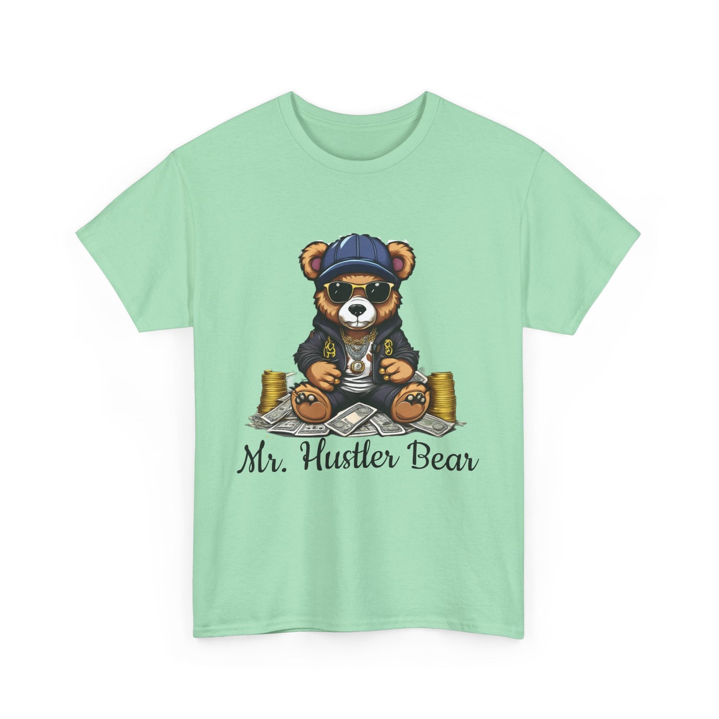 Fashion Tee - Mr Hustler Bear Graphic Print