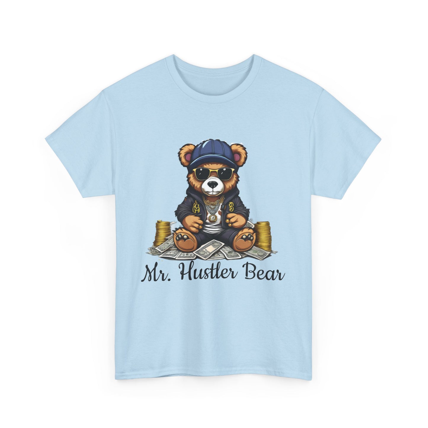 Fashion Tee - Mr Hustler Bear Graphic Print