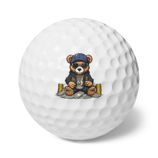 Mr Hustler Bear Golf Balls, 6pc Set