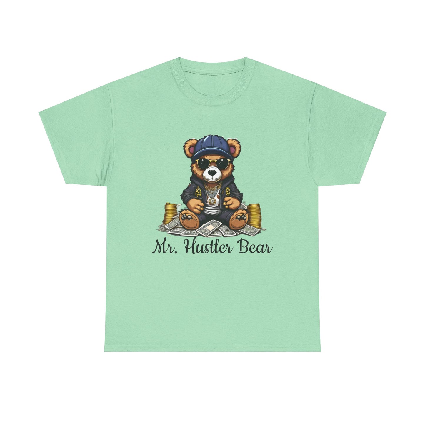 Fashion Tee - Mr Hustler Bear Graphic Print